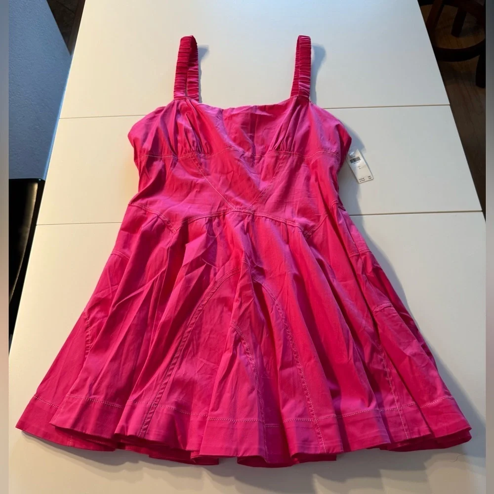 NWT By Anthropologie Plunge Drop-Waist A-Line Mini Dress Sz Large $158 MSRP - Picture 5 of 7